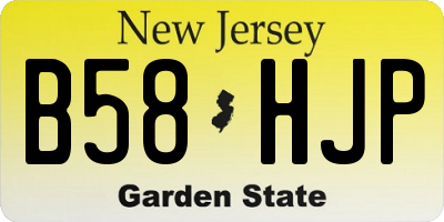 NJ license plate B58HJP