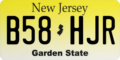 NJ license plate B58HJR