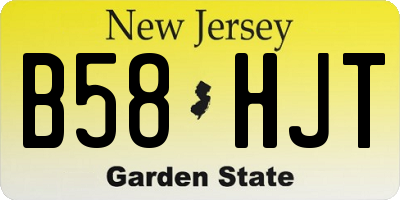NJ license plate B58HJT