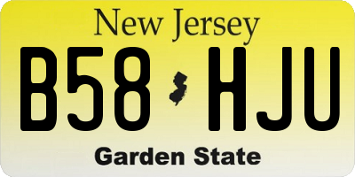 NJ license plate B58HJU