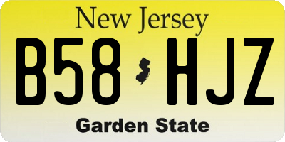 NJ license plate B58HJZ