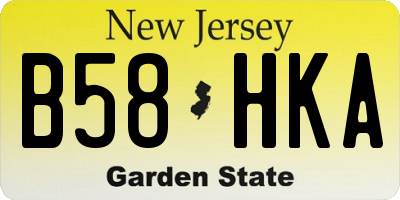 NJ license plate B58HKA