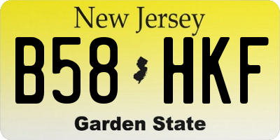 NJ license plate B58HKF