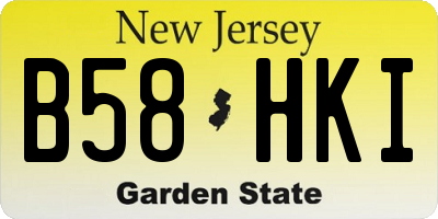 NJ license plate B58HKI