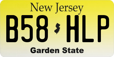 NJ license plate B58HLP