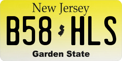 NJ license plate B58HLS