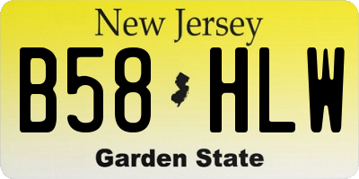 NJ license plate B58HLW