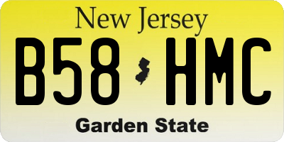 NJ license plate B58HMC