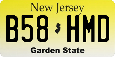 NJ license plate B58HMD