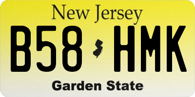 NJ license plate B58HMK