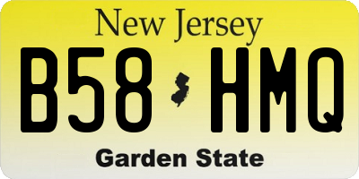 NJ license plate B58HMQ