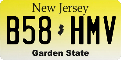 NJ license plate B58HMV