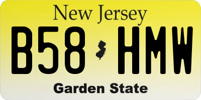NJ license plate B58HMW