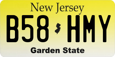 NJ license plate B58HMY