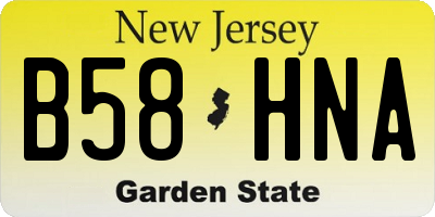 NJ license plate B58HNA