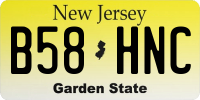 NJ license plate B58HNC