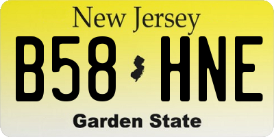 NJ license plate B58HNE