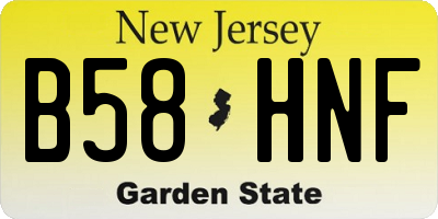 NJ license plate B58HNF