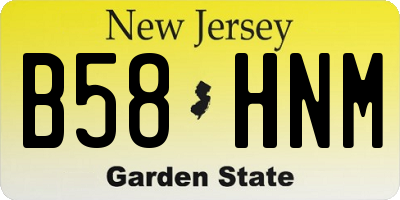 NJ license plate B58HNM