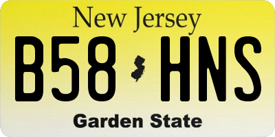 NJ license plate B58HNS