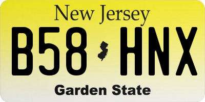 NJ license plate B58HNX