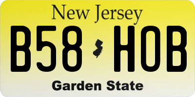 NJ license plate B58HOB