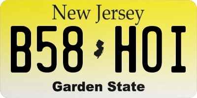NJ license plate B58HOI