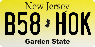 NJ license plate B58HOK