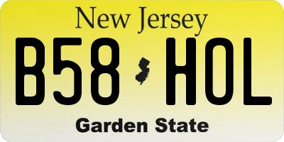 NJ license plate B58HOL