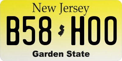 NJ license plate B58HOO
