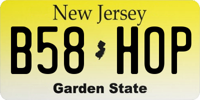 NJ license plate B58HOP