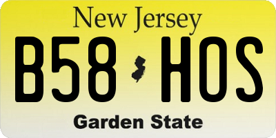 NJ license plate B58HOS