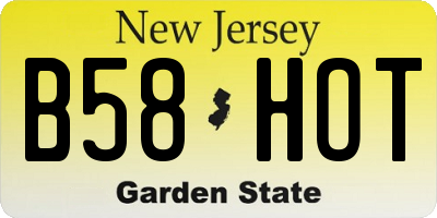 NJ license plate B58HOT