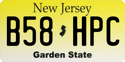 NJ license plate B58HPC