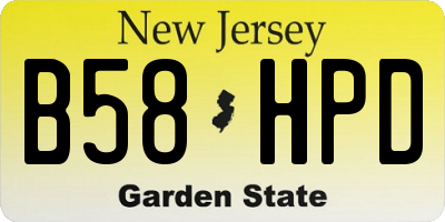 NJ license plate B58HPD