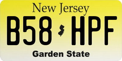 NJ license plate B58HPF