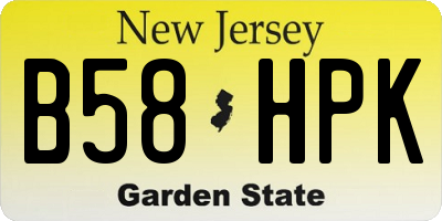NJ license plate B58HPK