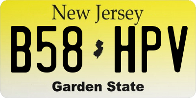 NJ license plate B58HPV