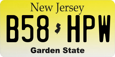 NJ license plate B58HPW