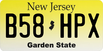 NJ license plate B58HPX