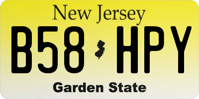 NJ license plate B58HPY