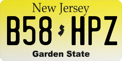 NJ license plate B58HPZ
