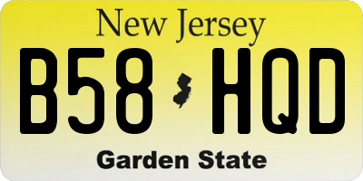 NJ license plate B58HQD