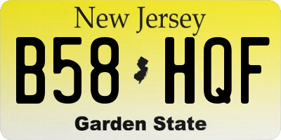 NJ license plate B58HQF