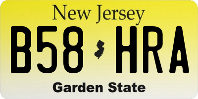 NJ license plate B58HRA