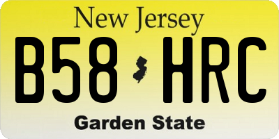 NJ license plate B58HRC