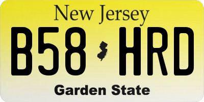 NJ license plate B58HRD