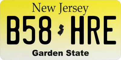 NJ license plate B58HRE