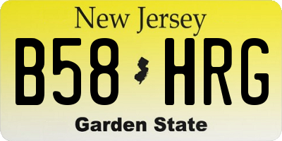 NJ license plate B58HRG