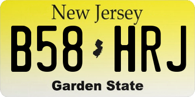 NJ license plate B58HRJ